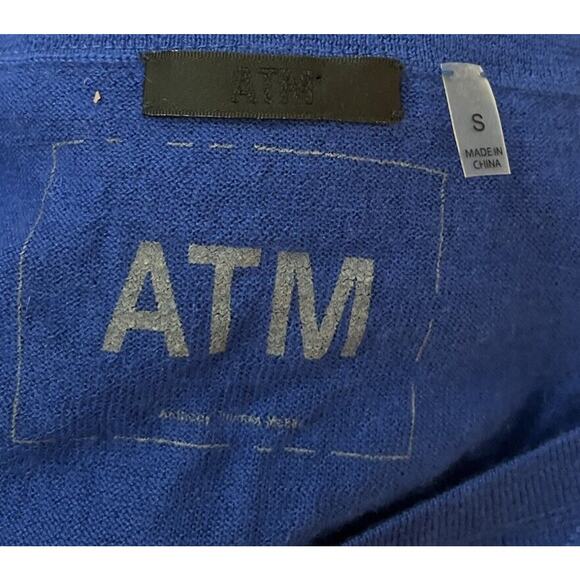 ATM Blue 100% Cashmere Long Sleeve Crew Neck Women's Sweater Size Small - Picture 4 of 5